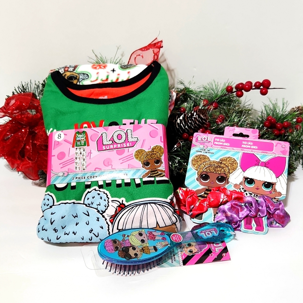 LOL Surprise Joy Sparkle (8) Christmas Pajama & Hair Accessory Bundle